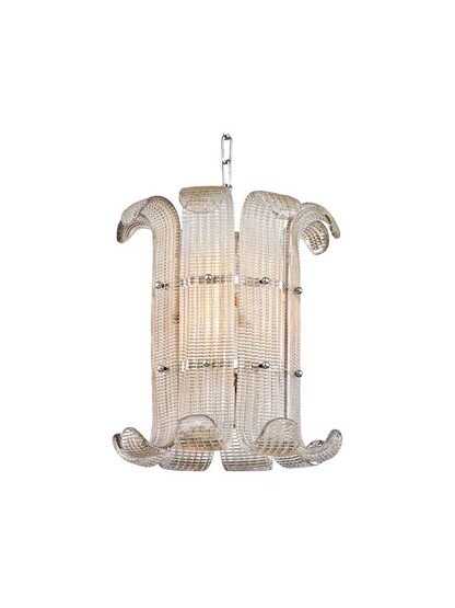 Brasher 4-Light Chandelier in Polished Nickel.